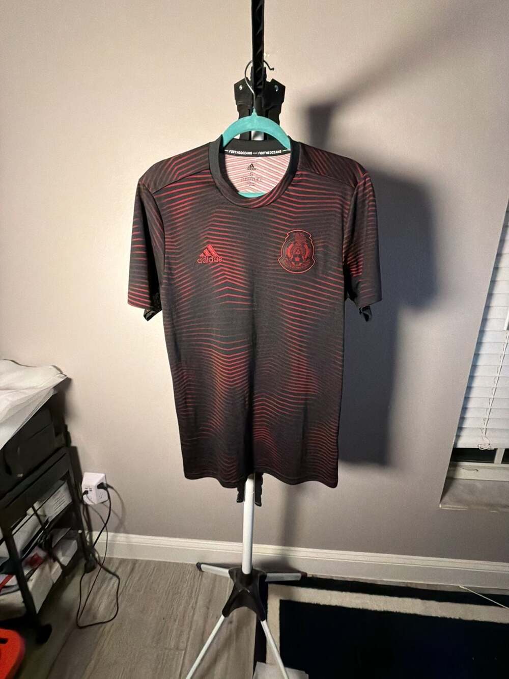 Adidas Mexico National Team Pre-Match Jersey Size S Black Red Climalite